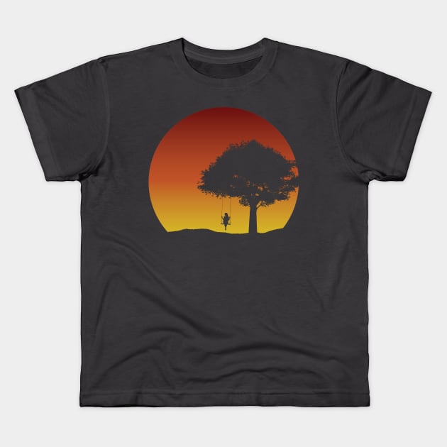 Sunset swing Kids T-Shirt by COLeRIC